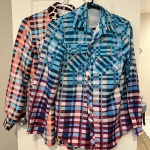 Colorful Plaid Button-Up Shirts